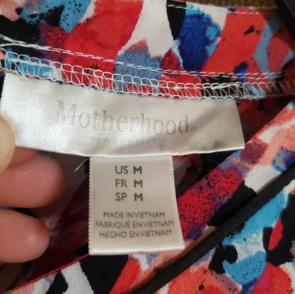 Motherhood Maternity sleeveless abstract floral sleeveless shirt zip up back - Picture 3 of 6